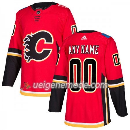 Herren Eishockey Calgary Flames Trikot Custom Adidas 2017-2018 Rot Authentic
